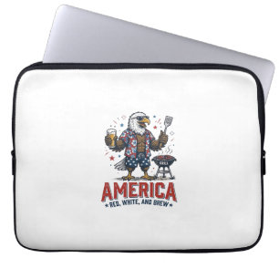 Housse Pour Ordinateur Portable Chemise America Red White And Brew Eagle BBQ (7)_1