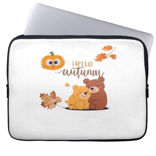 Housse Pour Ordinateur Portable Chemise Automne, Chemise Thanksgiving, Pumpki Auto (Devant)