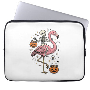 Housse Pour Ordinateur Portable Chemise de bonbons d'Halloween de flamant rose che