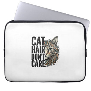 Housse Pour Ordinateur Portable Chemise de chat avec gravure vintage Cat Hair Don’