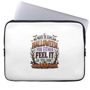 Housse Pour Ordinateur Portable Chemise de citation Halloween Citrouille Chauve-so