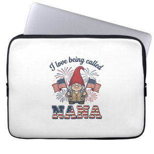 Housse Pour Ordinateur Portable Chemise de grand-mère vintage Gnome Nana patriotiq