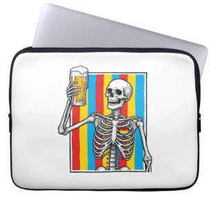 Housse Pour Ordinateur Portable Chemise de graveur vintage arc-en-ciel de bière de