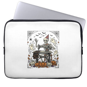 Housse Pour Ordinateur Portable Chemise de machine à coudre squelette Halloween Vi