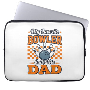 Housse Pour Ordinateur Portable Chemise de papa de bowling Mon meilleur quilleur m