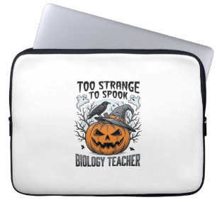 Housse Pour Ordinateur Portable Chemise de professeur de biologie Halloween Citrou
