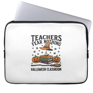 Housse Pour Ordinateur Portable Chemise de professeur Halloween avec livres de sor
