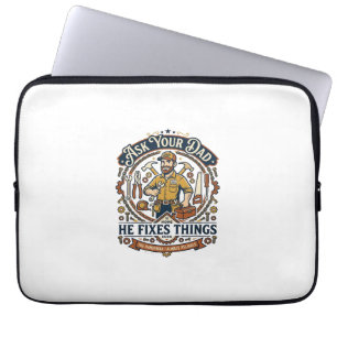 Housse Pour Ordinateur Portable Chemise de réparation de papa de la fête des pères