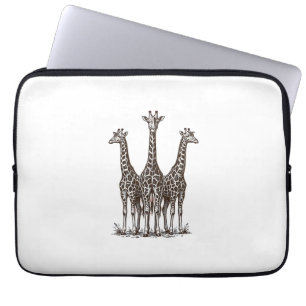 Housse Pour Ordinateur Portable Chemise de safari avec gravure de girafe vintage a