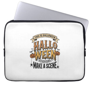 Housse Pour Ordinateur Portable Chemise de scène Halloween Gravure vintage Citroui
