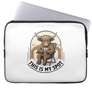 Housse Pour Ordinateur Portable Chemise de vache de baseball avec mascotte de café