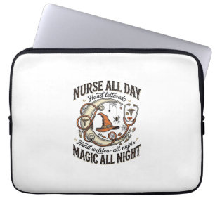 Housse Pour Ordinateur Portable Chemise d'infirmière Halloween Sorcière Médicale É