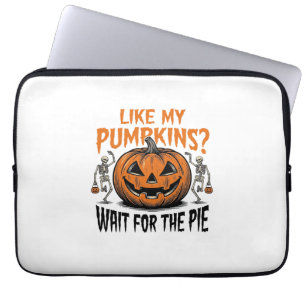 Housse Pour Ordinateur Portable Chemise drôle de tarte d'Halloween squelette citro