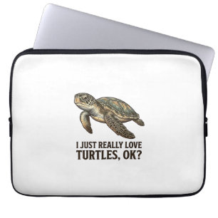 Housse Pour Ordinateur Portable Chemise drôle de tortue de mer amateur de tortue v