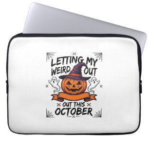Housse Pour Ordinateur Portable Chemise drôle d'Halloween avec des fantômes de cit