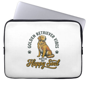 Housse Pour Ordinateur Portable Chemise Golden Retriever Gravure Vintage Amoureux