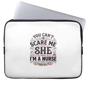 Housse Pour Ordinateur Portable Chemise Halloween drôle d'infirmière me faire peur