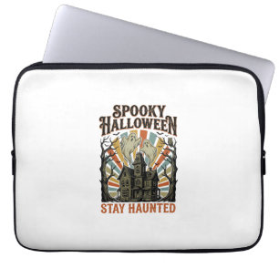 Housse Pour Ordinateur Portable Chemise Halloween Maison Hantée avec Fantôme Vinta