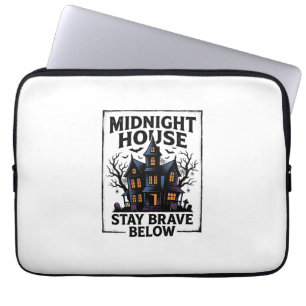 Housse Pour Ordinateur Portable Chemise Maison Hantée Design Nuit Squelettique Vin