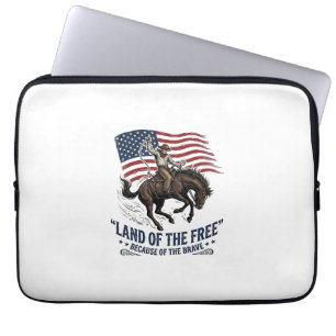Housse Pour Ordinateur Portable Chemise occidentale pays des cow-boys patriotes de