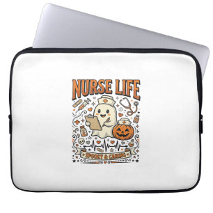 Housse Pour Ordinateur Portable Chemise vintage citrouille fantôme Halloween Nurse