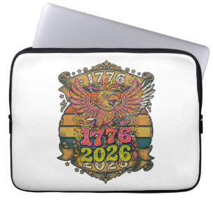 Housse Pour Ordinateur Portable Chemise Vintage Eagle 1776 2026 Bulles Patriotique