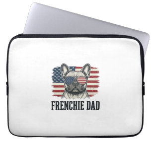 Housse Pour Ordinateur Portable Chemise Vintage Frenchie Dad Bulldog Patriotique_1