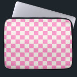 Housse Pour Ordinateur Portable Chèque rose, Motif en damier, À damiers<br><div class="desc">à damiers Motif - damier blanc rose et crème.</div>