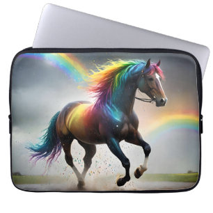 Housse Pour Ordinateur Portable Cheval Arc-En-Ciel Et Danse De Pluie Arc-En-Ciel,
