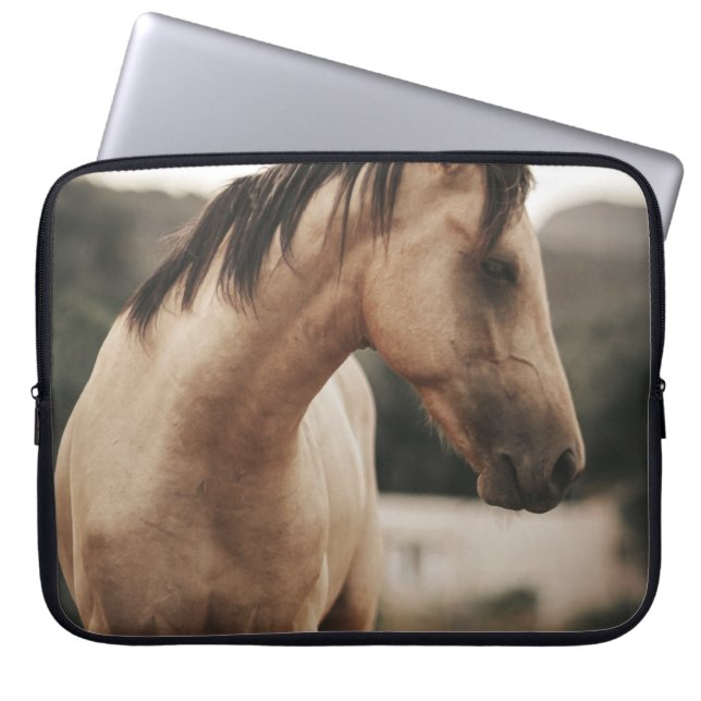 HOUSSE POUR ORDINATEUR PORTABLE CHEVAL BROWN (Devant)