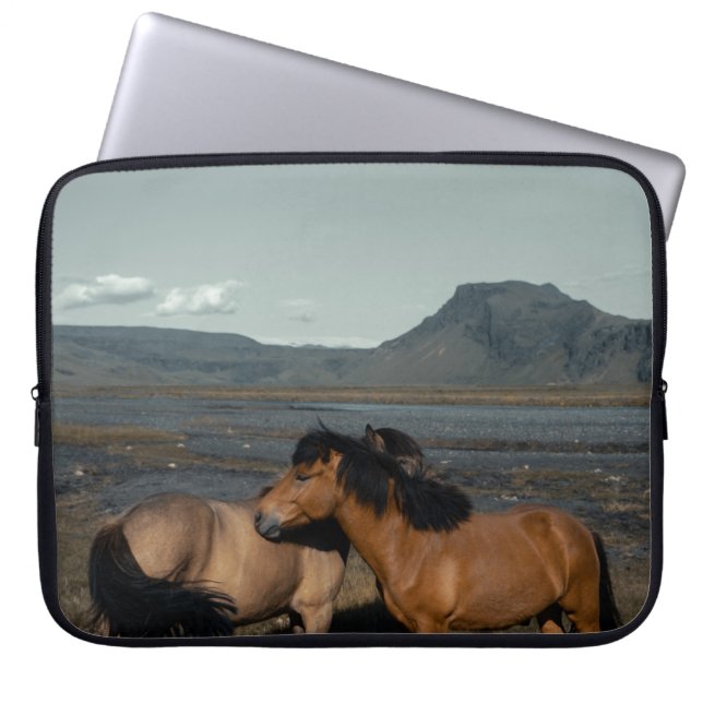 HOUSSE POUR ORDINATEUR PORTABLE CHEVAL COUPLE (Devant)