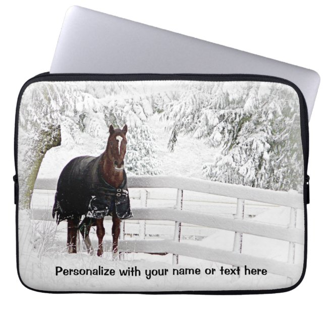 Housse Pour Ordinateur Portable Cheval d'hiver (Devant)