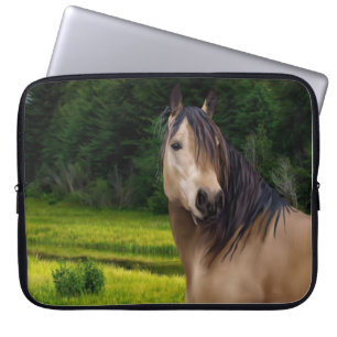 Housse Pour Ordinateur Portable Cheval en peau de seau