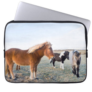 Housse Pour Ordinateur Portable Cheval islandais en hiver en Islande