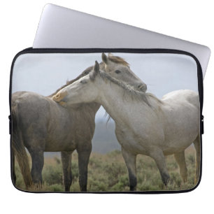 Housse Pour Ordinateur Portable Chevaux sauvages se caressant