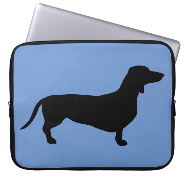 Housse Pour Ordinateur Portable Cheveux courts Dachshund - Silhouette 1 (Devant)