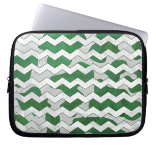 Housse Pour Ordinateur Portable Chevron Vache vert et blanc Impression