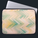 Housse Pour Ordinateur Portable chevron vert rose. Ligne géométrique abstraite mod<br><div class="desc">Manche d'ordinateur portable en chevron abstrait vert rose.</div>