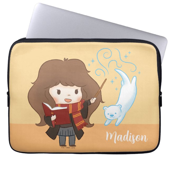 Housse Pour Ordinateur Portable Chibi Hermione Granger Patronus (Devant)
