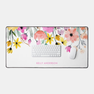 Housse pour ordinateur portable chic à motif flora