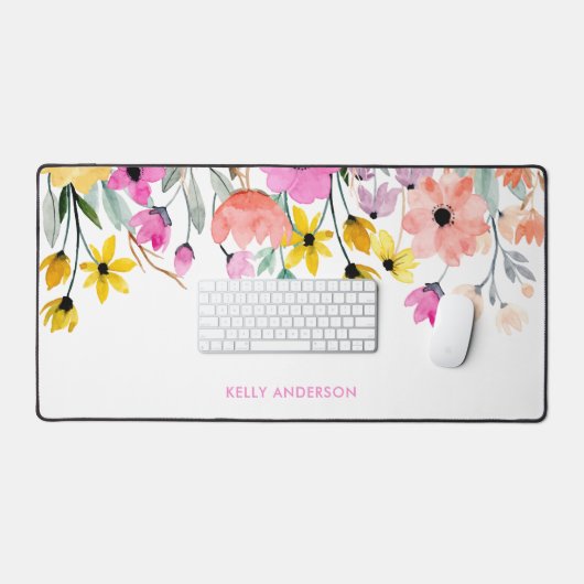 Housse pour ordinateur portable chic à motif flora (Clavier et souris)