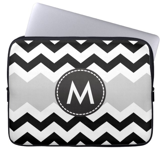 Housse Pour Ordinateur Portable Chic Chevron Stripes Motif (Devant)