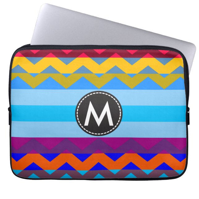 Housse Pour Ordinateur Portable Chic Chevron Stripes Motif #8 (Devant)