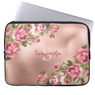 Housse Pour Ordinateur Portable Chic Elegant Roses Rose Vintages Nom Floral
