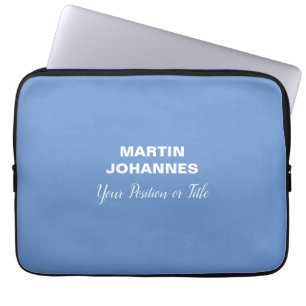 Housse Pour Ordinateur Portable Chic élégant sobre élégant minimaliste bleu élégan