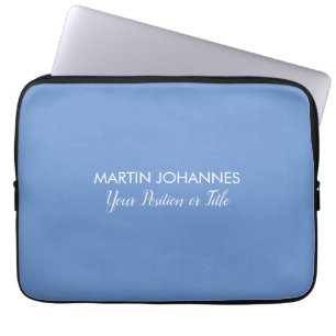 Housse Pour Ordinateur Portable Chic élégant sobre élégant minimaliste bleu élégan