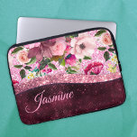 Housse Pour Ordinateur Portable Chic floral Bourgogne rose violet parties scintill<br><div class="desc">Jolie chic et élégant design floral girly dans la parties scintillant violet bordeaux et faux rose pour créer une unique manche d'ordinateur portable élégant. Ajoutez un peu de style à votre bureau, à votre bureau ou à votre espace personnel avec un nom personnalisé chic et élégant et une pochette monogramme....</div>