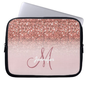 Housse Pour Ordinateur Portable Chic Rose Gold Parties scintillant Sparkles Girl M