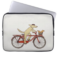 Chien à vélo mignon et écureuil | Art animal amusa