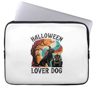 Housse Pour Ordinateur Portable Chien amateur d'Halloween Chapeau de sorcière Citr
